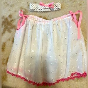 2 homemade dresses nwot with bows 0-6m